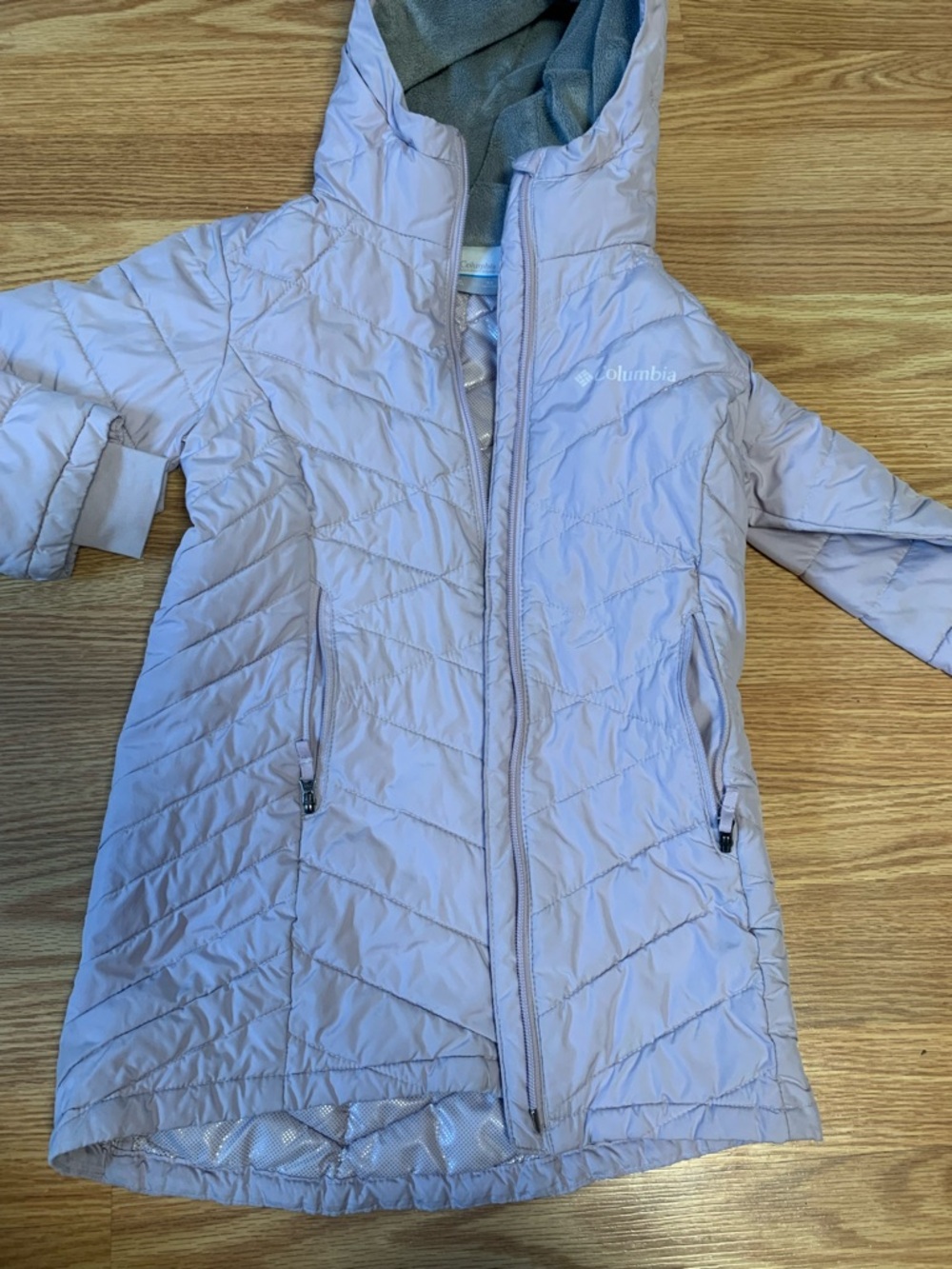 Columbia Girls' Light Lavender Hooded Puffer Coat